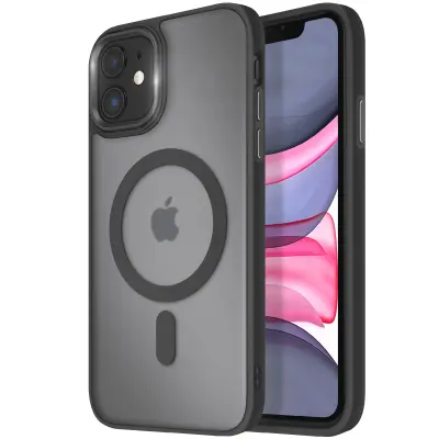 Ohišje MagSafe za iPhone 11 Hrbtna podloga Frosted Obris, Črna