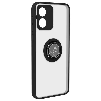 Ohišje s prstanom za Motorola Moto E13 Zaščita pred udarci Magnetna namestitev, Črna