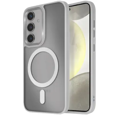 Ohišje MagSafe za Galaxy S24 Plus in S25 Plus Frosted Matte Back Obris, Siva