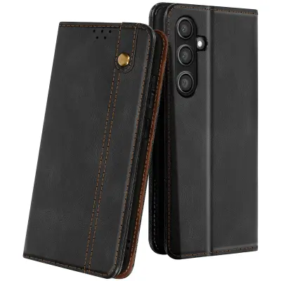 Ohišje za Samsung Galaxy S24 FE Clapet Wallet z magnetom, Črna
