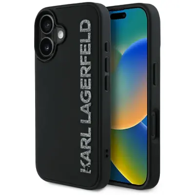 KARL LAGERFELD OVITEK HC 3D GUMI PODOLGAT Z BLEŠČICAMI ZA IPHONE 16 LUXURY