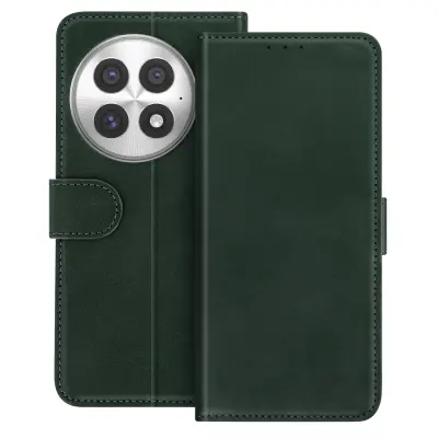 Ohišje za OnePlus 13 Clamshell Wallet Support Vintage Style, Temno zelena