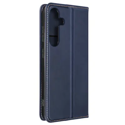 Torbica s preklopom za Samsung Galaxy S23 FE Magnetna zaponka Simulirano usnje denarnica, Modra noč