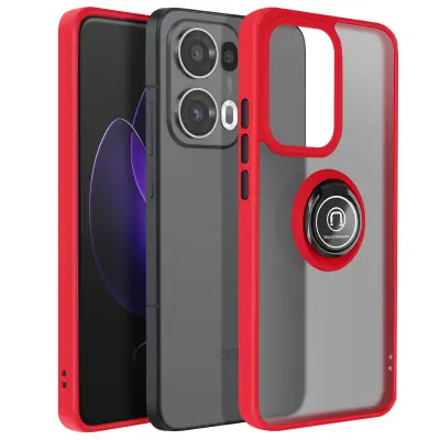 Ohišje za Oppo Reno 13 Pro Magnetic Ring Translucent Back, Rdeča