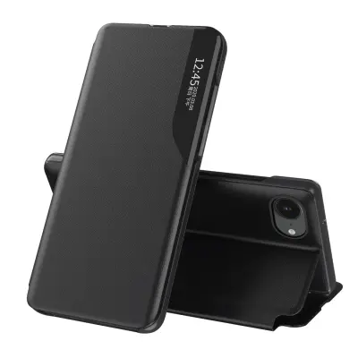 HURTEL OVITEK VIEW IZ EKO USNJA ZA IPHONE 16E Z ZAŠČITNIM PREKLOPOM