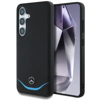 ETUI MERCEDES USNJEN KONTRAST MODRA HORIZONTALNA KRIVINA ZA SAMSUNG GALAXY