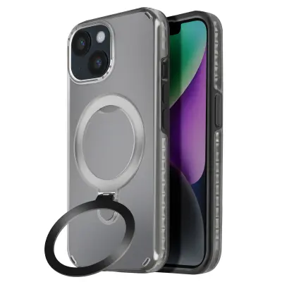 MagSafe ohišje za iPhone 14 in 13 Odporno na udarce s stojalom, Črna