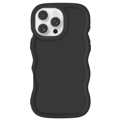 Ohišje za iPhone 16 Pro Silicone Odporen na udarce Candy serija, Črna