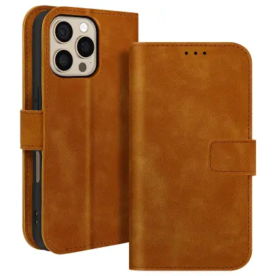 Ohišje za iPhone 16 Pro Wallet Flap Video podpora, Rjava