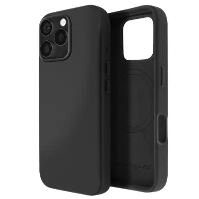 Ohišje MagSafe za iPhone 16 Pro Max iz visokokakovostnega veganskega usnja, Črna