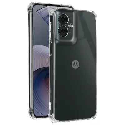 Ohišje za Motorolo Moto G55 Odporno na udarce, fleksibilno ojačani vogali, Prozorno