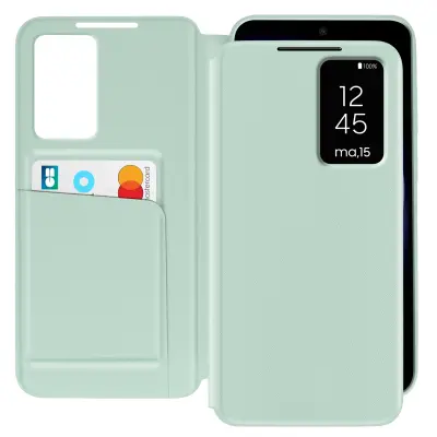 Usnjeni etui za Galaxy S23 Display Window Card Holder, Svetlo zelena