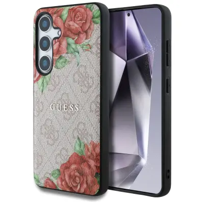 GUESS OVITEK USNJEN 4G FLOWERS PRINT ZA SAMSUNG GALAXY S25 ZA MAGSAFE HIGH