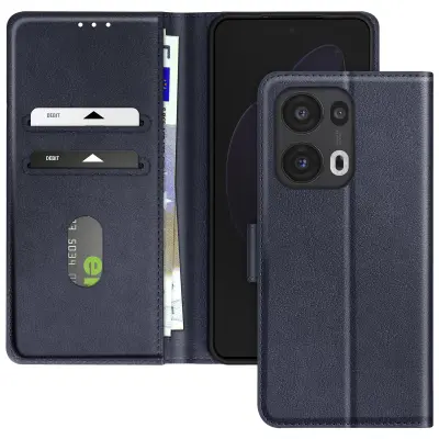 Ohišje za Oppo Reno 13 Pro Clapet Portfelj in Video Holder, Modra noč