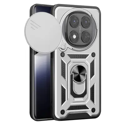 Ohišje za Xiaomi Redmi Note 14 Pro in 14 Pro Plus Camera Cover Ring, Srebrna