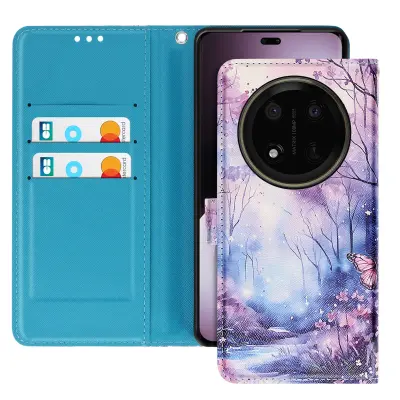 Ohišje za Honor Magic 7 Lite Clapet Wallet, Modro / Roza