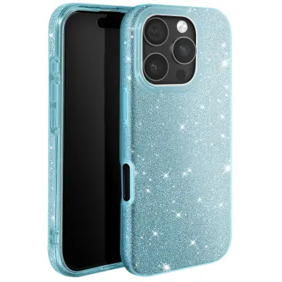 Ohišje z bleščicami za iPhone 16 Pro Max Odporen na udarce Glitter, Modra