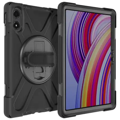 Udarno ohišje za Xiaomi Redmi Pad Pro Podporni trak za ročaj, Črna