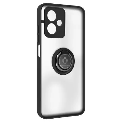Ohišje s prstanom za Motorola Moto G54 Podporna funkcija Zaščita pred udarci, Črna