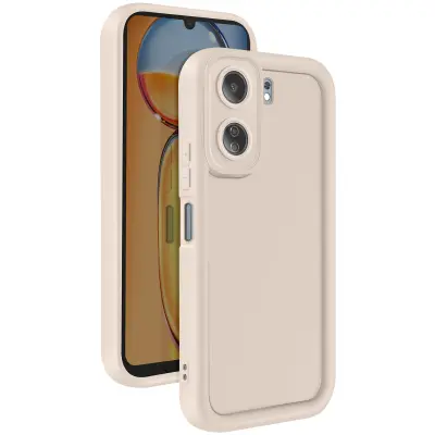 Ohišje za Xiaomi Redmi 13C Silikon Mehak dotik Dvignjene meje, Bež