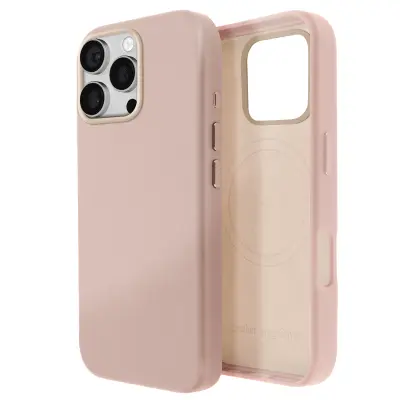 MagSafe etui za iPhone 16 Pro iz visokokakovostnega veganskega usnja, Rose clair