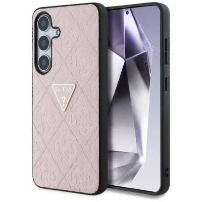 GUESS OVITEK TPU ZA SAMSUNG GALAXY S25 HOT STAMP 4G TRIKOTNI LOGO KOVINSKI
