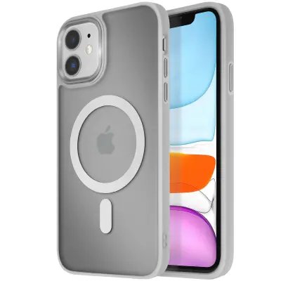 Ohišje MagSafe za iPhone 11 Hrbtna podloga Frosted Obris, Siva