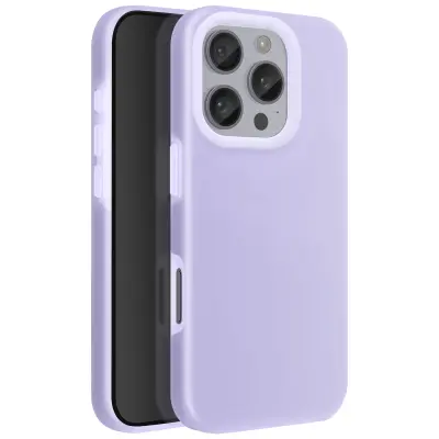 Ohišje za iPhone 16 Pro Odporno na udarce, mehka notranjost z dvignjenim robom, Svetlo vijolična