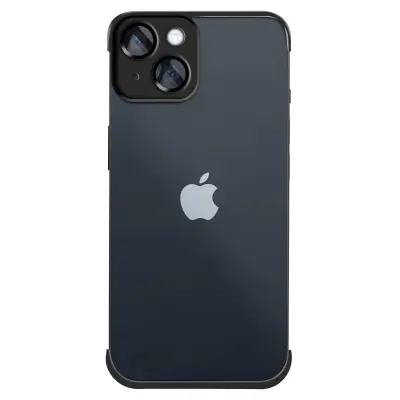 Silikonski ovitek za iPhone 14 Plus z ojačanimi vogali in blokom kamere, Črna