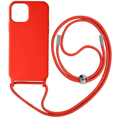 Vrvno ohišje za iPhone 12 Pro Max Mehak dotik, Rdeča