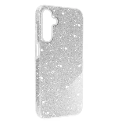 Ovitek za Samsung Galaxy A15 5G z blešcicami, silikonski poltrdi fin, Srebrna