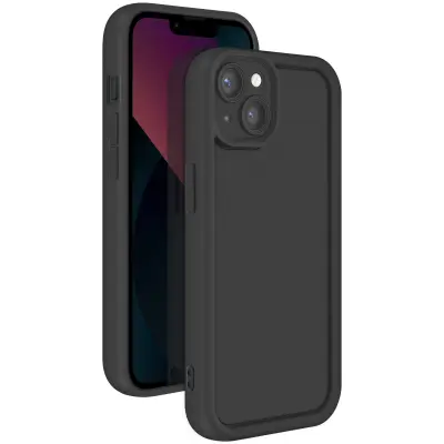 Ohišje za iPhone 13 Silikonsko ohišje Mehak dotik z dvignjenimi robovi, Črna