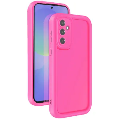 Ohišje za Samsung Galaxy A36 Silikon Mehak dotik z dvignjenimi robovi, Fuksija