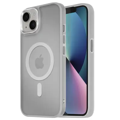 Ohišje MagSafe za iPhone 13 Hrbtna podloga Frosted Obris, Siva
