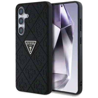 GUESS OVITEK TPU ZA SAMSUNG GALAXY S25 S KOVINSKIM LOGOTIPOM IN VROČIM VZORCEM