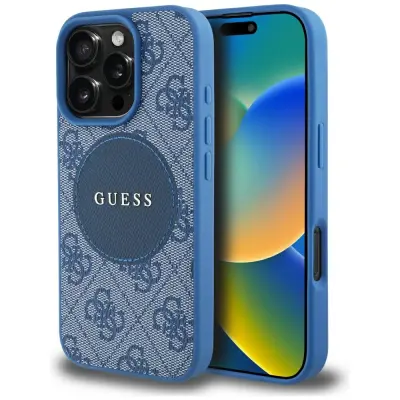 OVITEK GUESS ZA IPHONE 16 PRO MAX 4G LOGO KROGA Z MAGNETOM ZA MAGSAFE