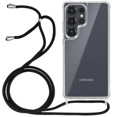 Ohišje za Samsung S25 Ultra Silikonsko odporno na udarce s pleteno vrvico, Prozorno