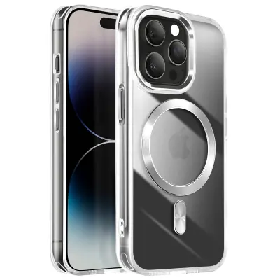 Ohišje MagSafe za iPhone 14 Pro Crystal Color Back, Srebrna