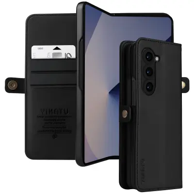 Torbica s preklopom za Samsung Galaxy Z Fold 6 Večnamenska zaščita z zavihkom Magnetni zavihek, Črna