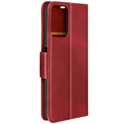Torbica s preklopom za Motorola Moto G24 / G04 Gladka teksturirana denarnica Flap, Rdeča