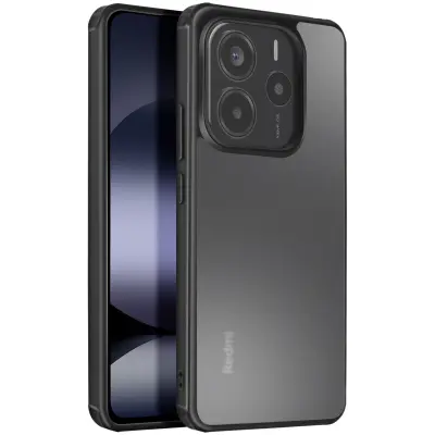 Ohišje za Redmi Note 14 4G Silikonski udarno odporen pokrov za kamero, Črna