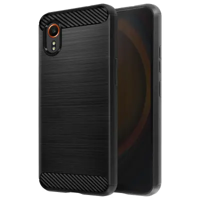 Ohišje za Samsung Galaxy Xcover 7 Silikonska zasnova Brushed Effect, Črna