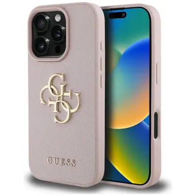 GUESS TPU OVITEK ZA IPHONE 16 PRO MAX LOGO MAJHEN Z GRANULIRANO POVRŠINO