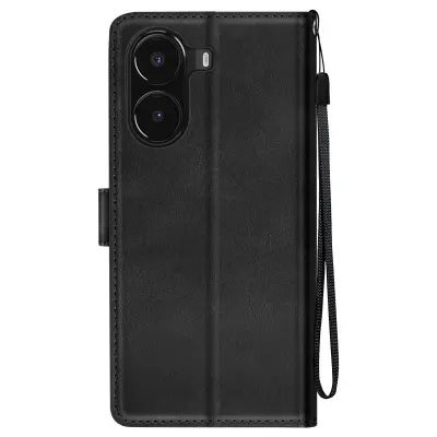 Ohišje za Xiaomi Poco X7 Pro Zapestni trak z zavihkom Podpora za denarnico, Črna