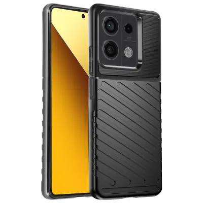 Ohišje za Xiaomi Redmi Note 13 5G Striated Design Anti-slip, Črna