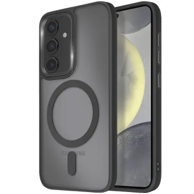 Ohišje MagSafe za Samsung Galaxy S24 in S25 Frosted Matte Back Obris, Črna