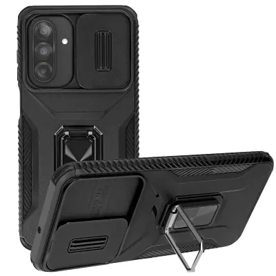 Ohišje za Samsung Galaxy A26 Ring Support Pokrov kamere, Črna