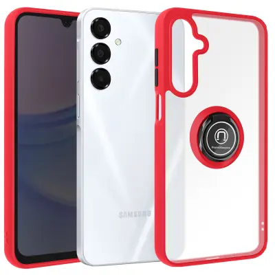 Coque pour Samsung Galaxy A16 Bague Métallique Support Vidéo, Rdeča