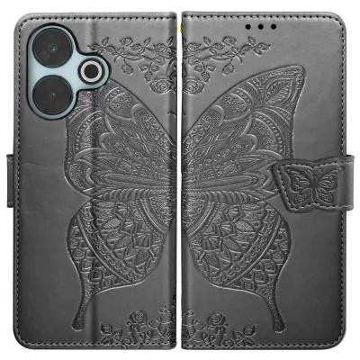 Ohišje Mandala Butterfly za Xiaomi Redmi 13 Wallet Strap, Črna