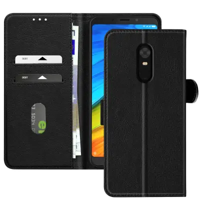 Ohišje za Xiaomi Redmi 5 Plus Clamshell Wallet and Video Holder, Črna